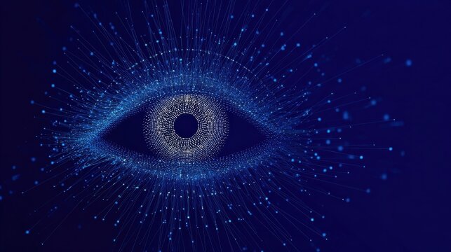 ai optical recognition blue on a blue background