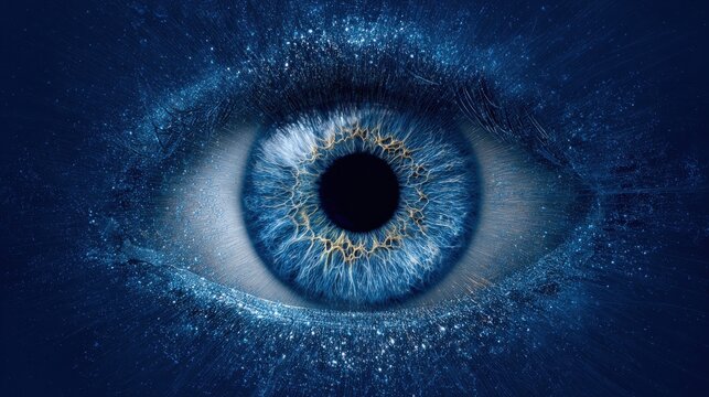 ai eye technology blue on a blue background