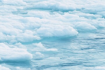 Obraz premium Icy ocean waterscape with floating sea ice