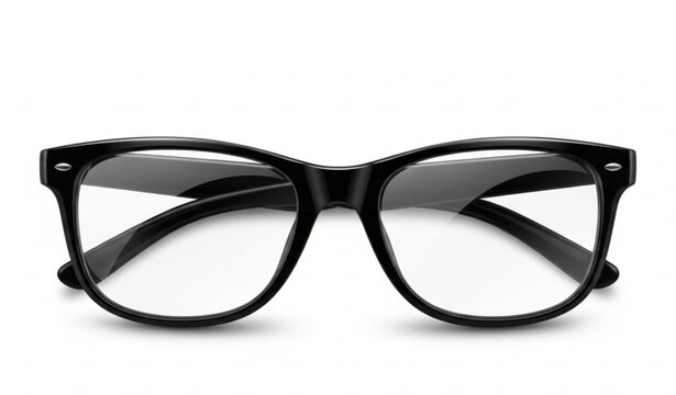 Black Plastic Eyeglasses Front Frame Without Temples Vector Illustration