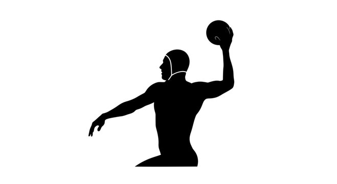 Water Polo Player Silhouette Throwing Ball