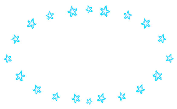Blue Flame Star Circle Frame Fantasy Design