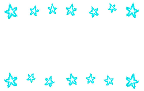 Blue Flame Star Frame Abstract Design