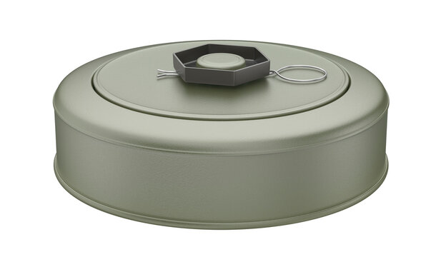 Anti-tank land mine on transparent background