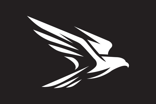 Flying Falcon or Eagle Silhouette Logo