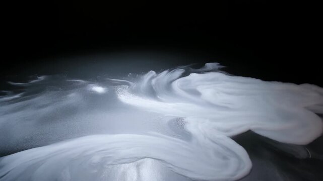 Fog dry ice with low lying cinematic wide shot effect featuring smoke, mist, film making with photography and black background elements for movie
