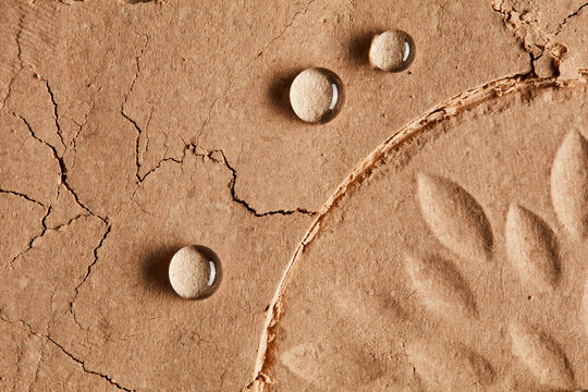 Natural clay texture with organic circular patterns and minimal composition