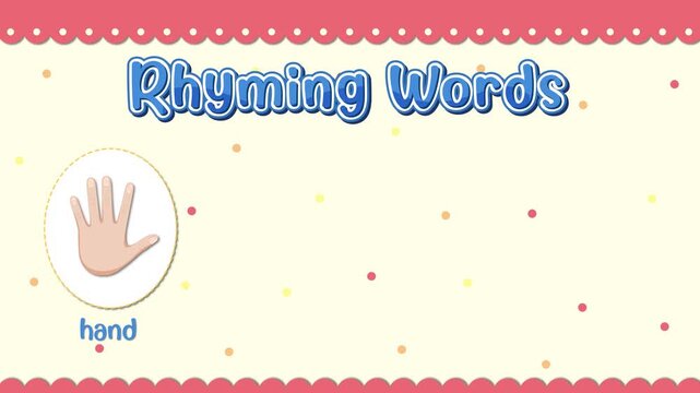 Educational Rhyming Words Animation with Hand Sand Land and Band