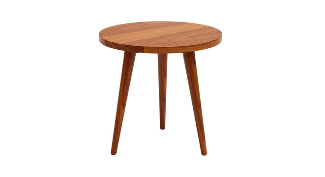 A wooden stool with three legs PNG isolated on transparent background