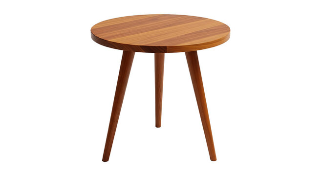A wooden stool with three legs and a round seat PNG isolated on transparent background