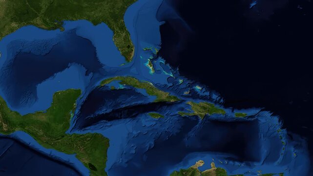 Satellite Map Zoom Animation From World View To Havana Cuba
