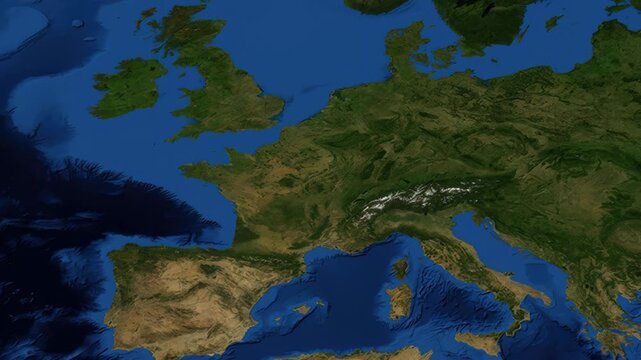 Satellite Zoom Animation From World Map To Brussels Belgium Location