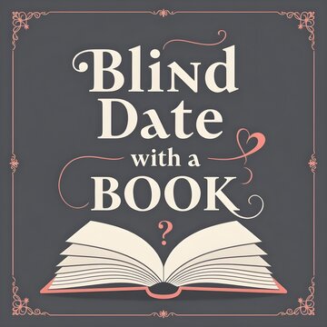 Blind date with a book, clipart, banner