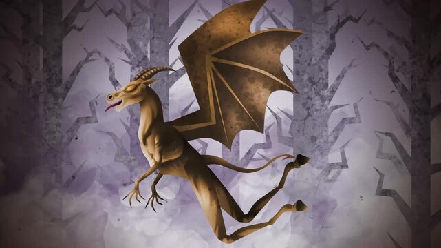 jersey devil winged demon cryptid flying in forest