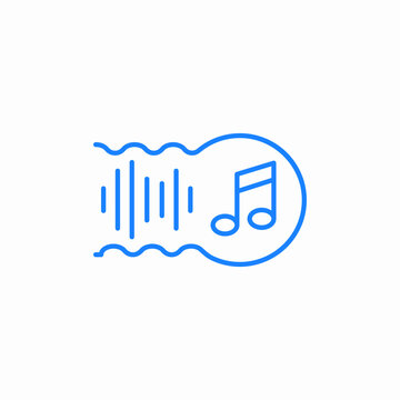 musical note soundwave icon sign vector