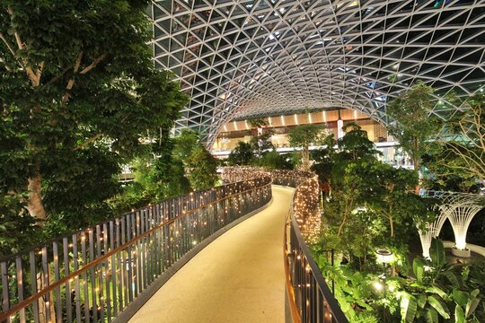 The Orchard (indoor tropical botanical garden) at Hamad International Airport in Doha, Qatar
