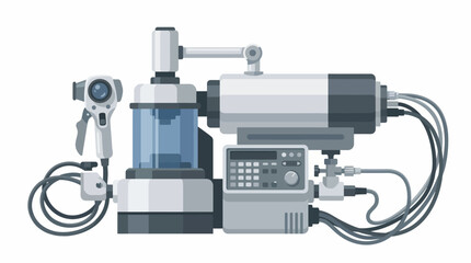Fototapeta premium A detailed illustration of advanced medical equipment, emphasizing the complexity of healthcare technology and showcasing innovation in design for modern healthcare solutions.
