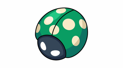 This image showcases a vibrant green ladybug shell adorned with beige spots, emphasizing its bright colors and unique patterns against a clean background. © Jingzhan