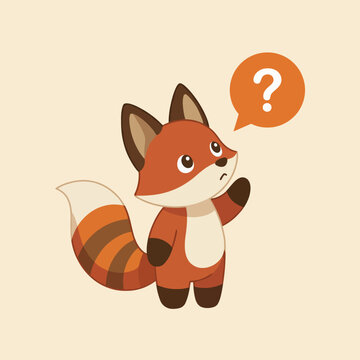 A cute red panda character looks inquisitively at a floating question mark bubble, embodying curiosity and playfulness in a vibrant illustration style.