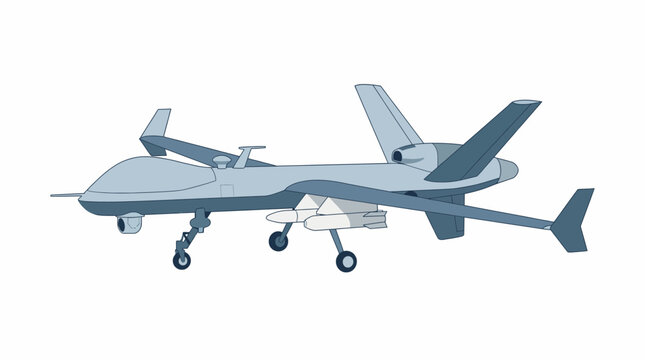 This image showcases a modern drone aircraft, featuring a sleek and aerodynamic design, highlighting its advanced technology and versatility in various applications.