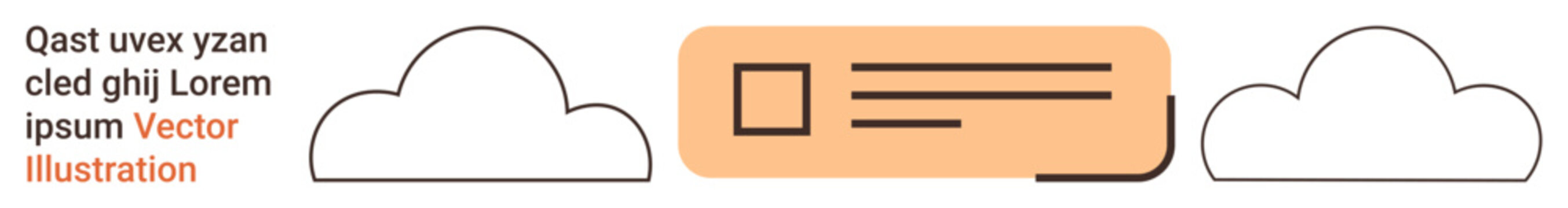 Cloud computing, online storage, file sharing, data transfer, digital communication, tech interface. Abstract ion of connected clouds and data fields. Cloud computing and online storage