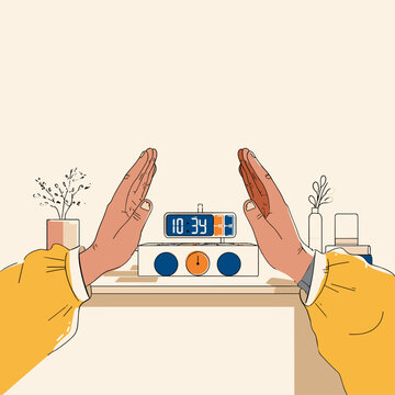 Speedcubing Hands Stopping Digital Timer