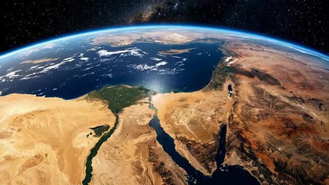 suez canal map viewed from space video