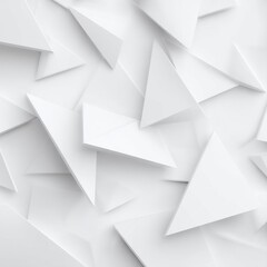Fototapeta premium Abstract White Geometric Shapes Forming a Dynamic Background with Triangles and Wave Patterns for Modern Design Projects