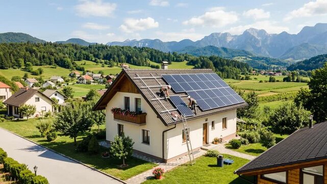 sustainable home energy solar panels installation slovenia video