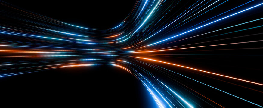 Dynamic Multicolor Light Trails Technology Background