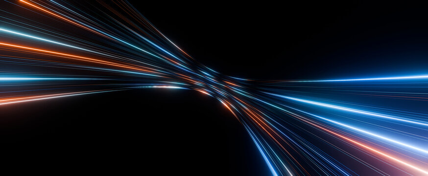 Futuristic Light Speed Lines on Dark Background