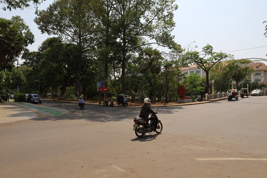 Siem reap city in Cambodia downtown daytime