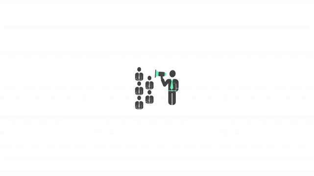 Businessman speaker public audience icon