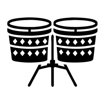 timbales drum instrument icon silhouette illustration for music rhythm percussion and latin sound design