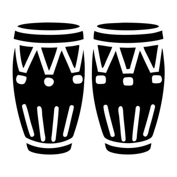 congas drum instrument icon silhouette illustration for music rhythm percussion and latin sound design