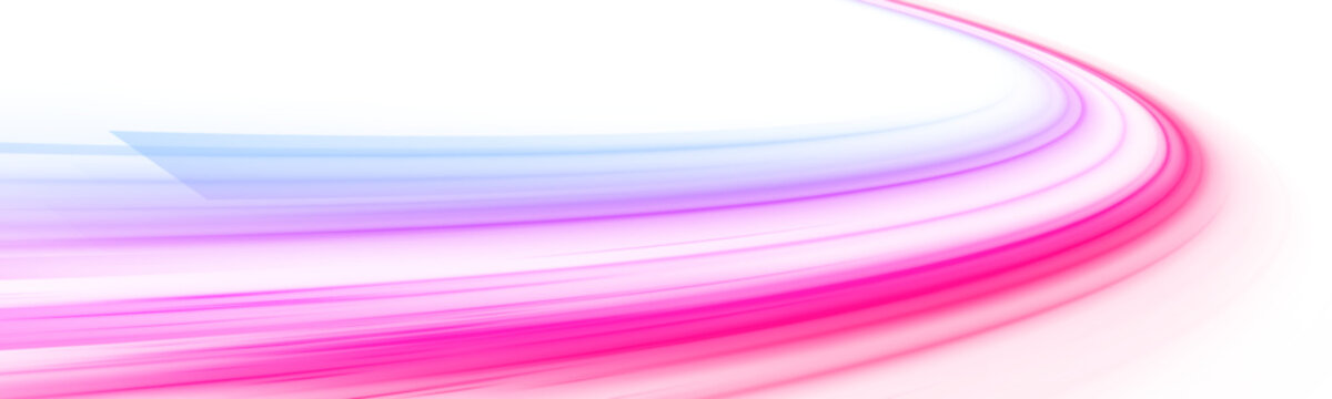 Electric technology in futuristic style neon color in PNG format on white transparent background for design and banners. Acceleration speed motion on night road.	