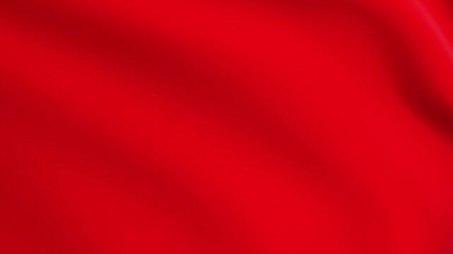 Red abstract 3D graphic background, bright moving waves, shiny and lustrous satin silk waves, 4K video animation.