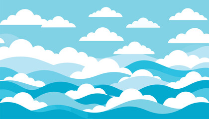 Fototapeta premium Ocean waves crash under a cloudy sky with a scenic view