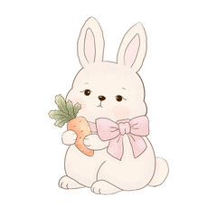 Obraz premium easter bunny with carrot.