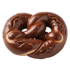 Obraz premium A chocolate covered pretzel on a white background isolated on transparent background