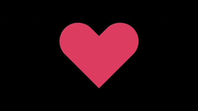 赤く拍動するハートのシンプルなアニメーション