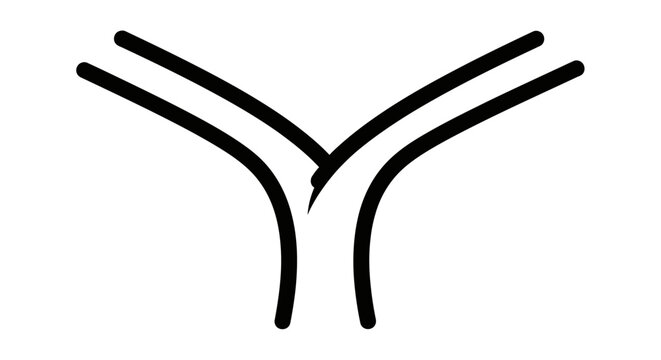 Simple Black Y Shape.