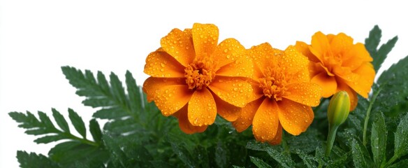 Naklejka premium Bright yellow daffodils with dew on a dark background symbolize friendship and renewal.