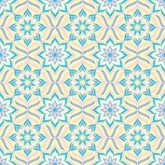 Fototapeta premium Seamless Ikat ethnic traditional Textile pattern geometric abstract folklore ornament Tribal ethnic illustration background design for print, clothing, scarf