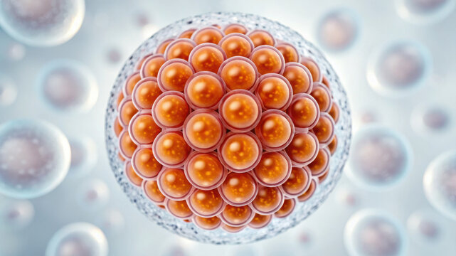 Liver triglyceride storage concept showing spherical fat cells in biological environment with detailed texture and soft lighting