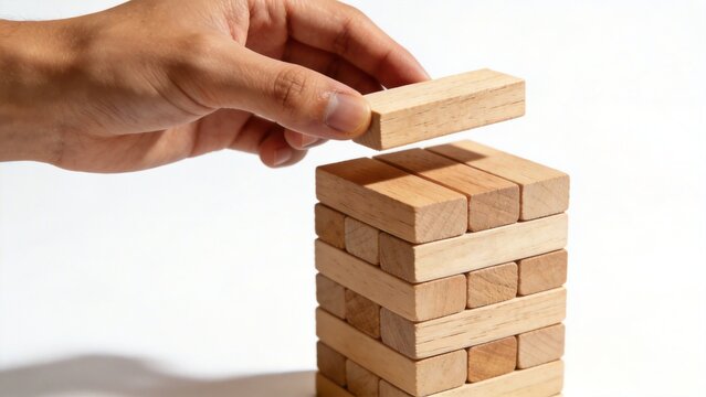 Business Growth Building Blocks Construction Concept