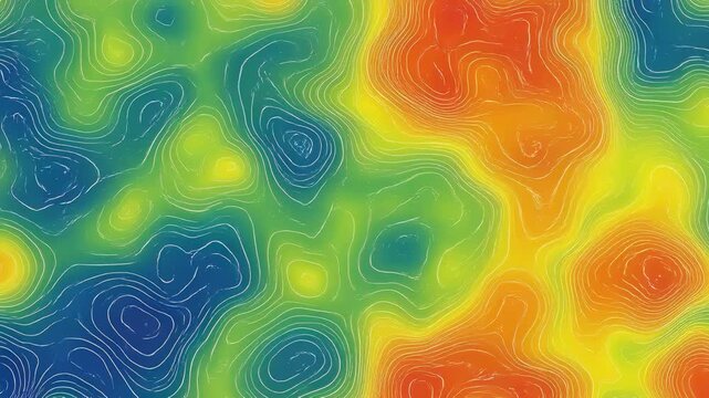 Topographic Dreams Vibrant Abstract Landscape in Flowing Colors.