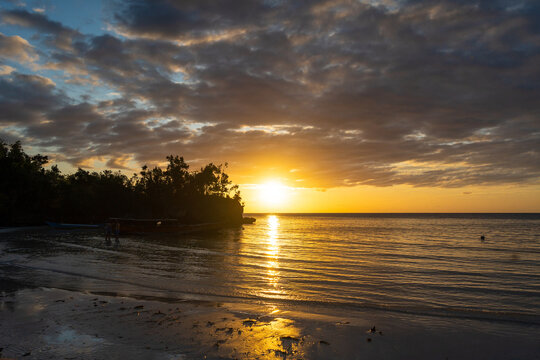 Sunset on Lia beach, Waleakodi Island, Togian archipelago, Sulawesi, Indonesia