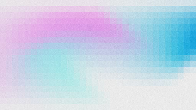 A minimalist abstract background featuring overlapping translucent gradient rectangles in soft purple, blue, and cyan tones, with a subtle grainy noise texture.