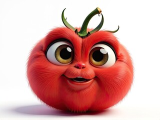 Fototapeta premium A cheerful tomato with a bright smile
